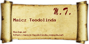 Maicz Teodolinda névjegykártya